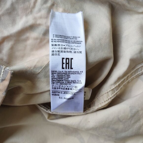Diesel D78 Camo Military Button Up OverShirt Long Sleeve Men's Size Large Grunge - Picture 12 of 14